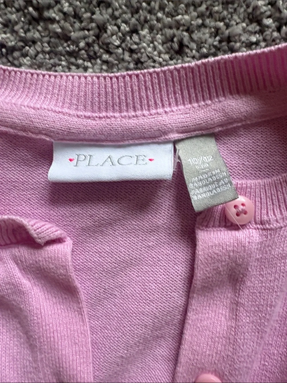Children’s Place Pink Button-Front Crewneck Cardigan